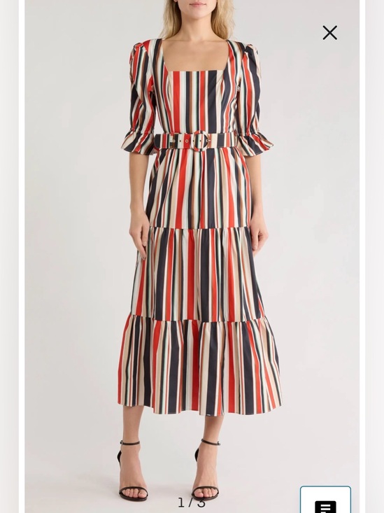 Hutch Dresses & Skirts - NWOT- Hutch Arlo Stripe Short Sleeve Tiered Dress, Multi Riviera Stripe, size 12